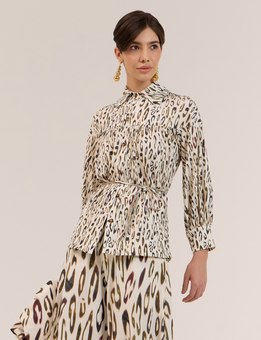 Camisa Animal Print em Jersey