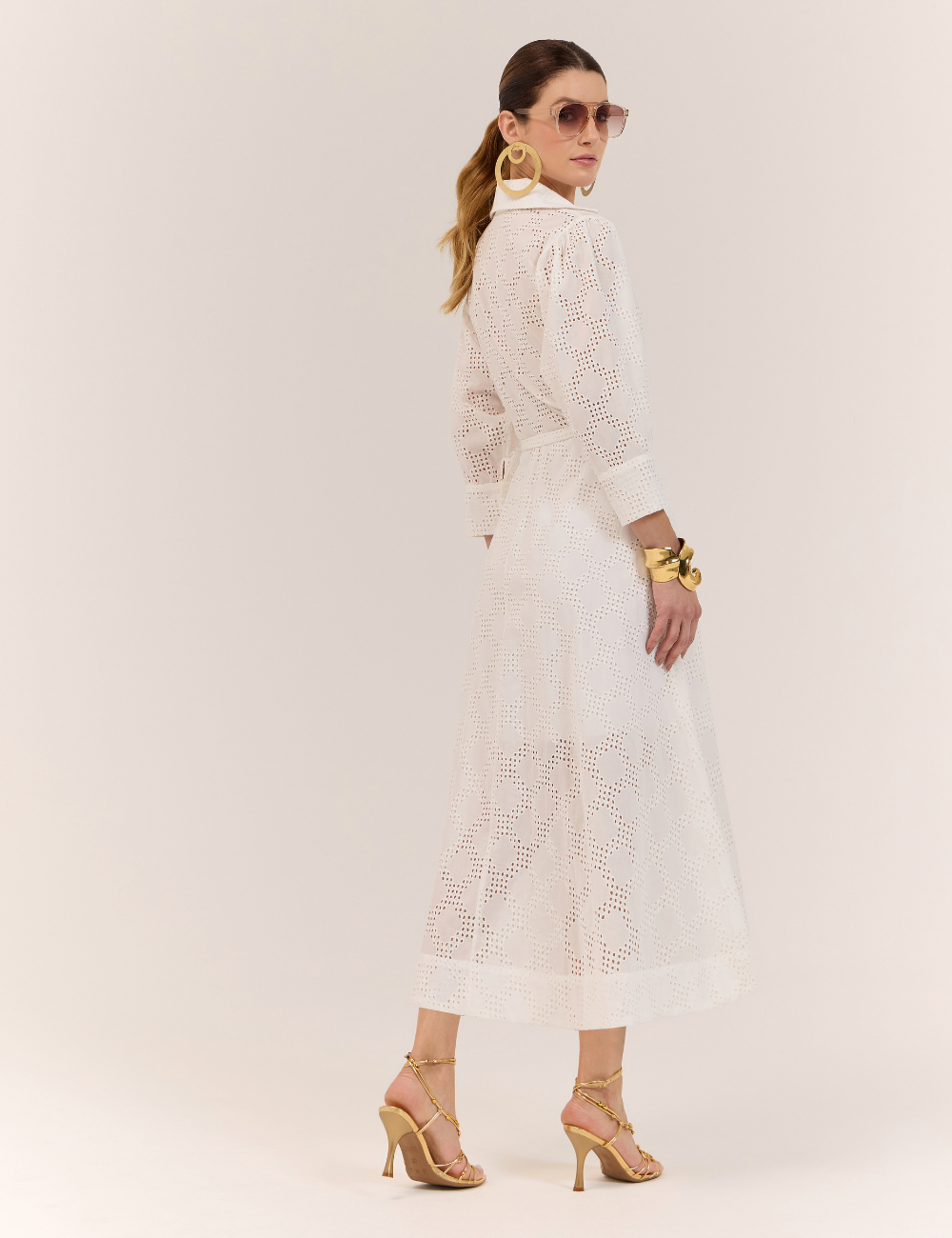 Chemise Off White em Laise com Faixa