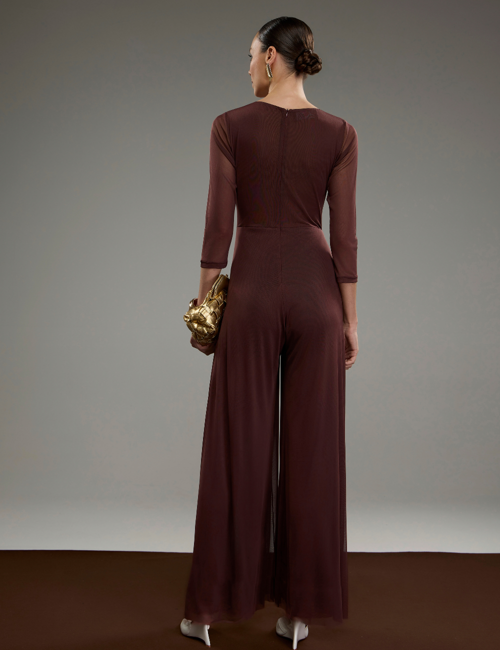 Macacão Marrom em Tule com Amarração