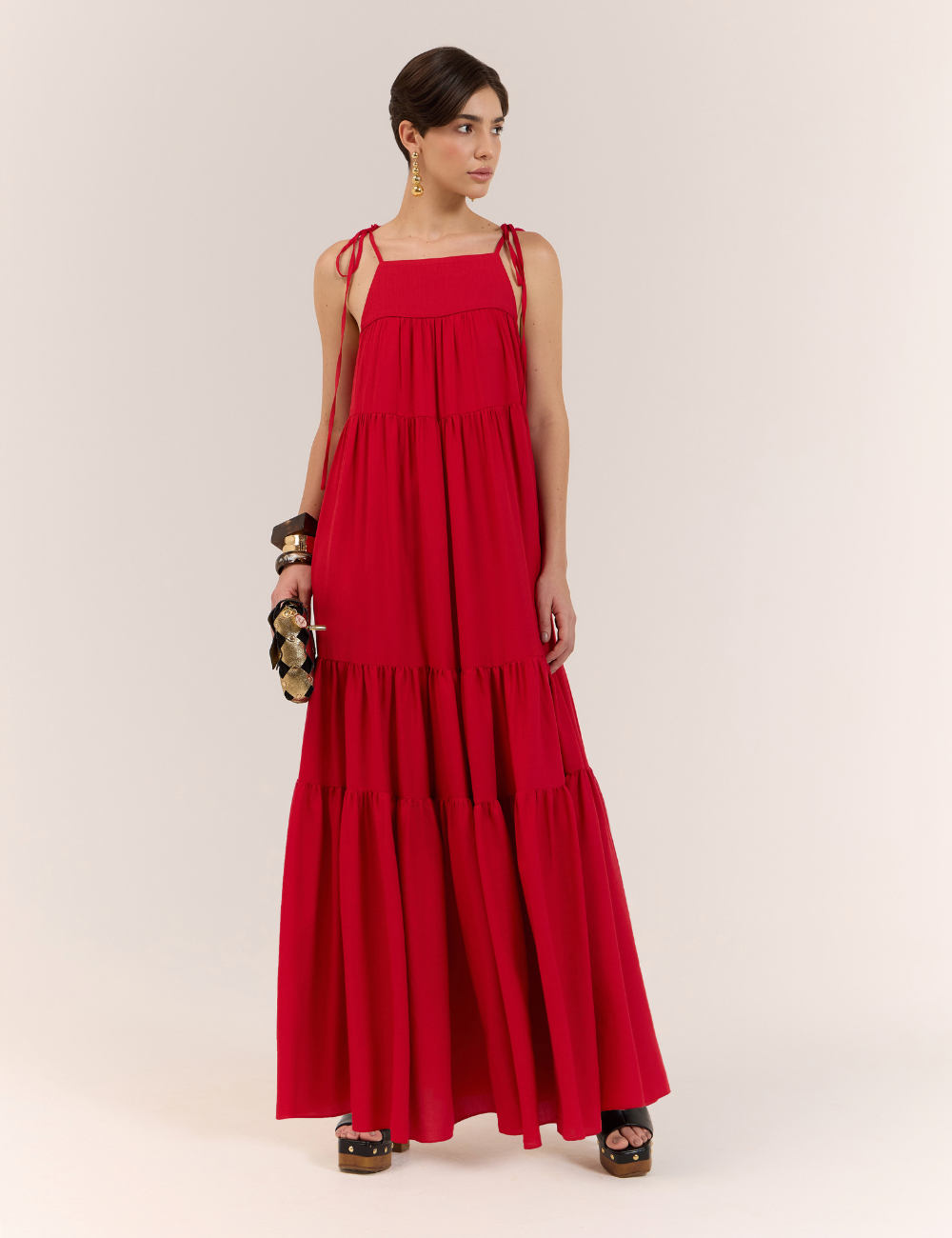 Vestido Longo Amplo Vermelho