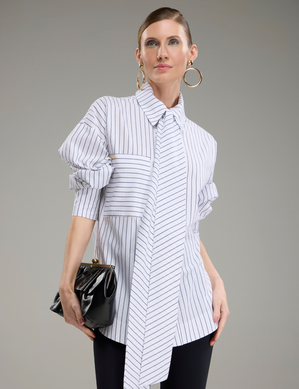 Camisa Listrada com Amarração