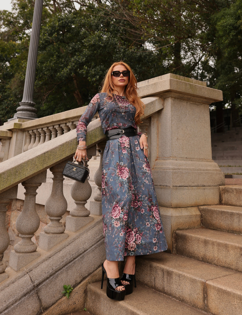 Blusa Riviera Floral em Tule