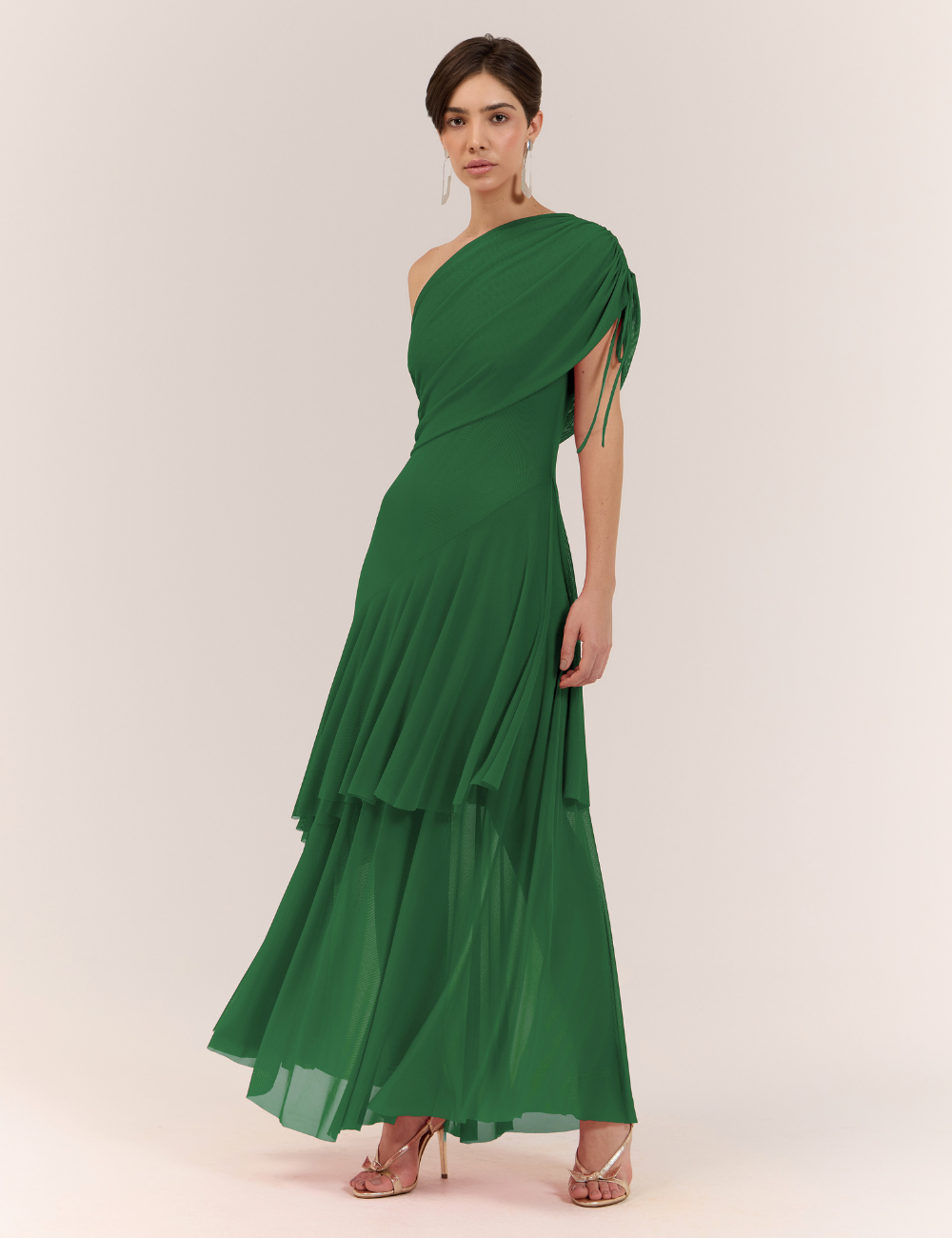 Vestido Longo Verde em Tule
