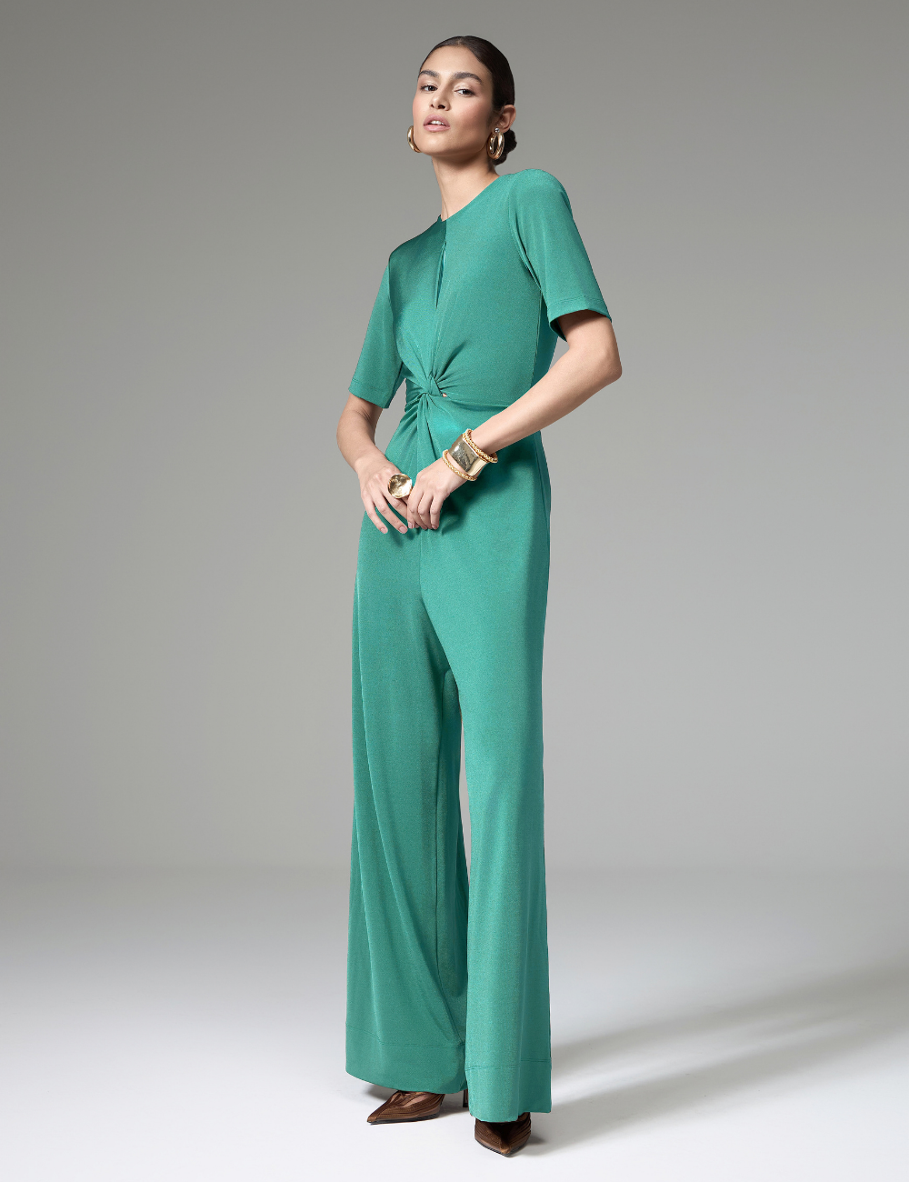 Macacão Verde em Jersey com Torção