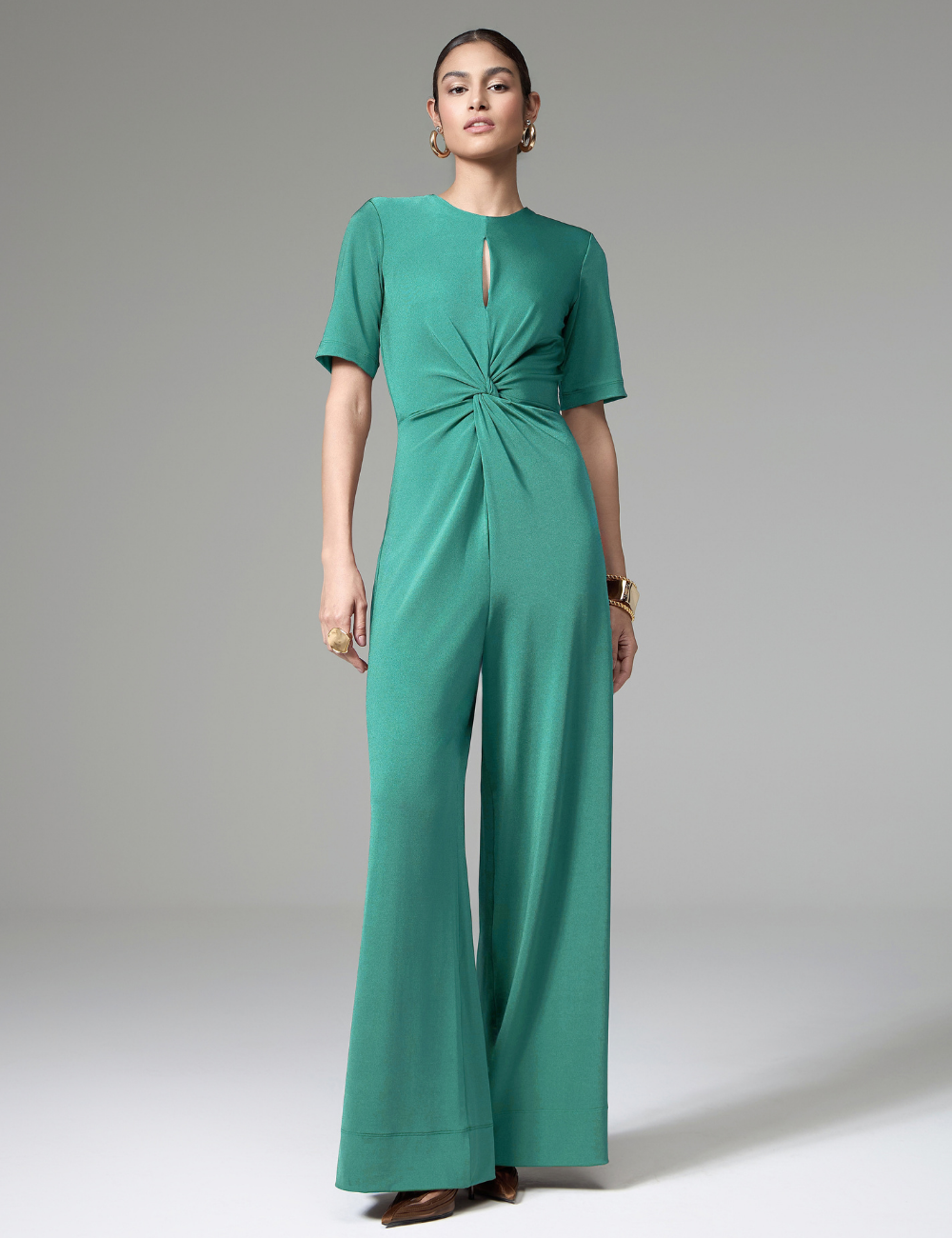 Macacão Verde em Jersey com Torção