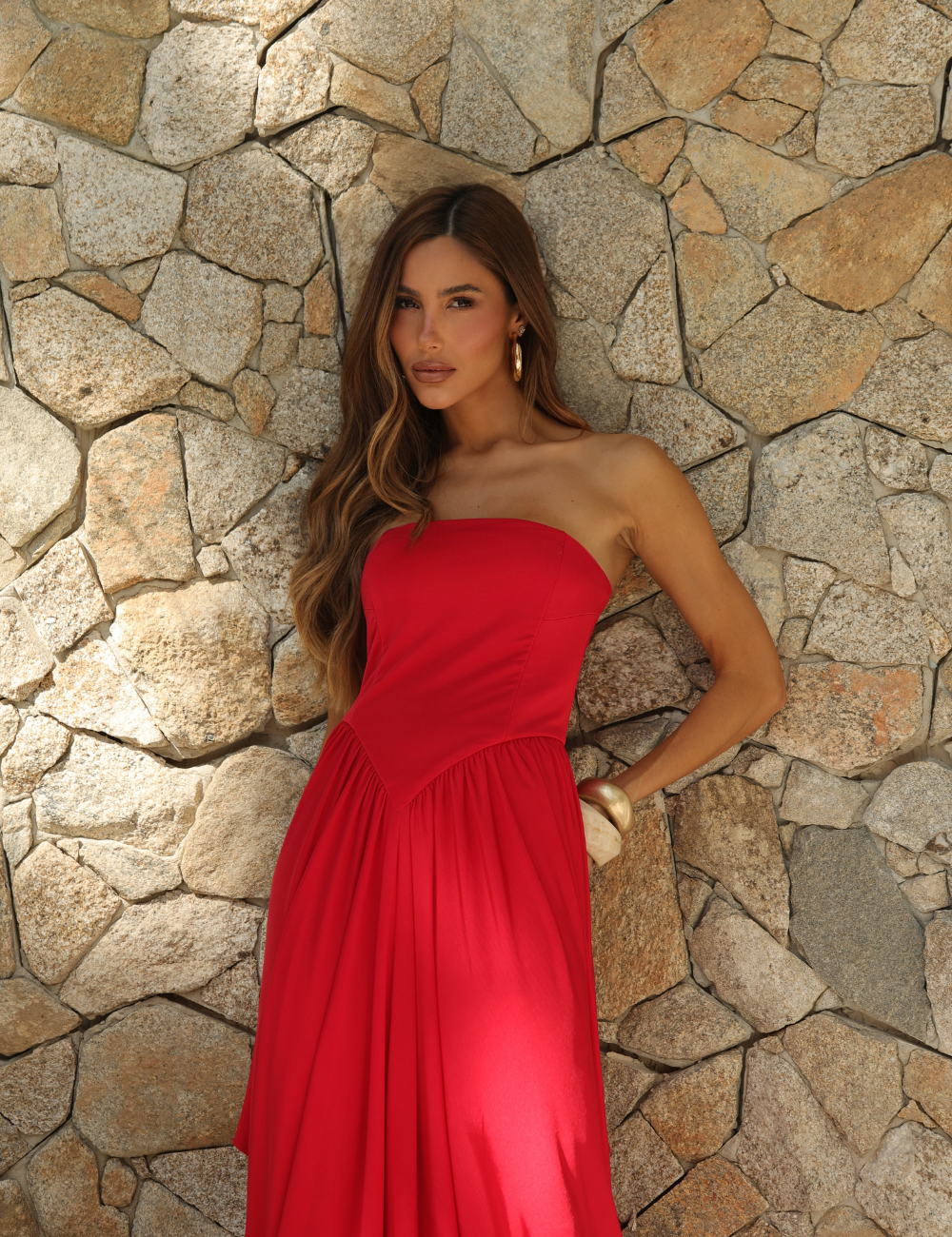 Vestido Lumiere Vermelho sem Alças