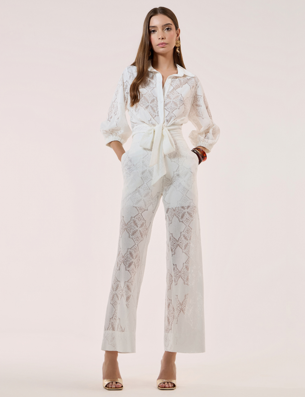 Conjunto Off White em Renda