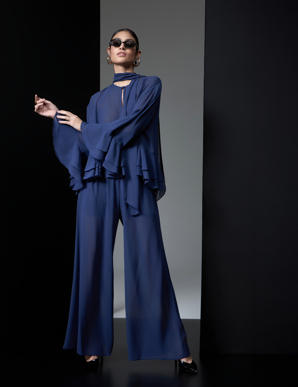 Calça Pantalona Azul Marinho