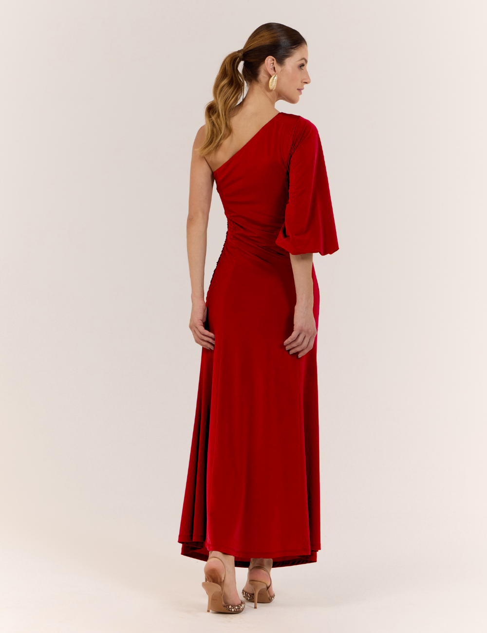 Vestido Longo Vermelho em Jersey