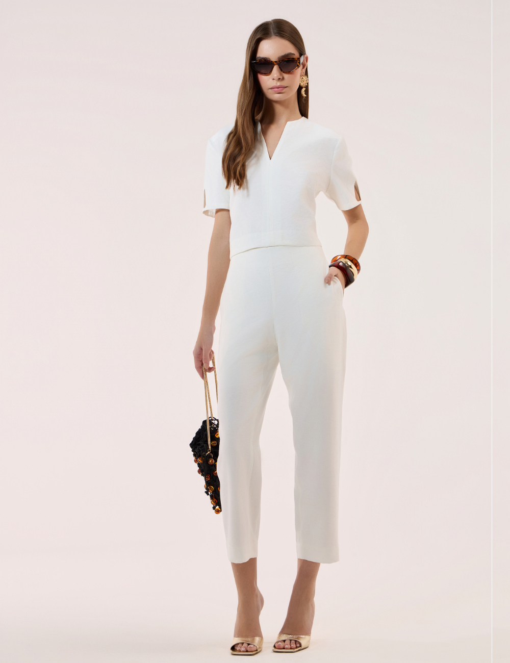 Conjunto Off White com Blusa e Calça