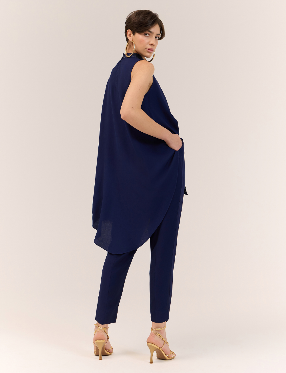 Conjunto Azul Mullet Pespontado
