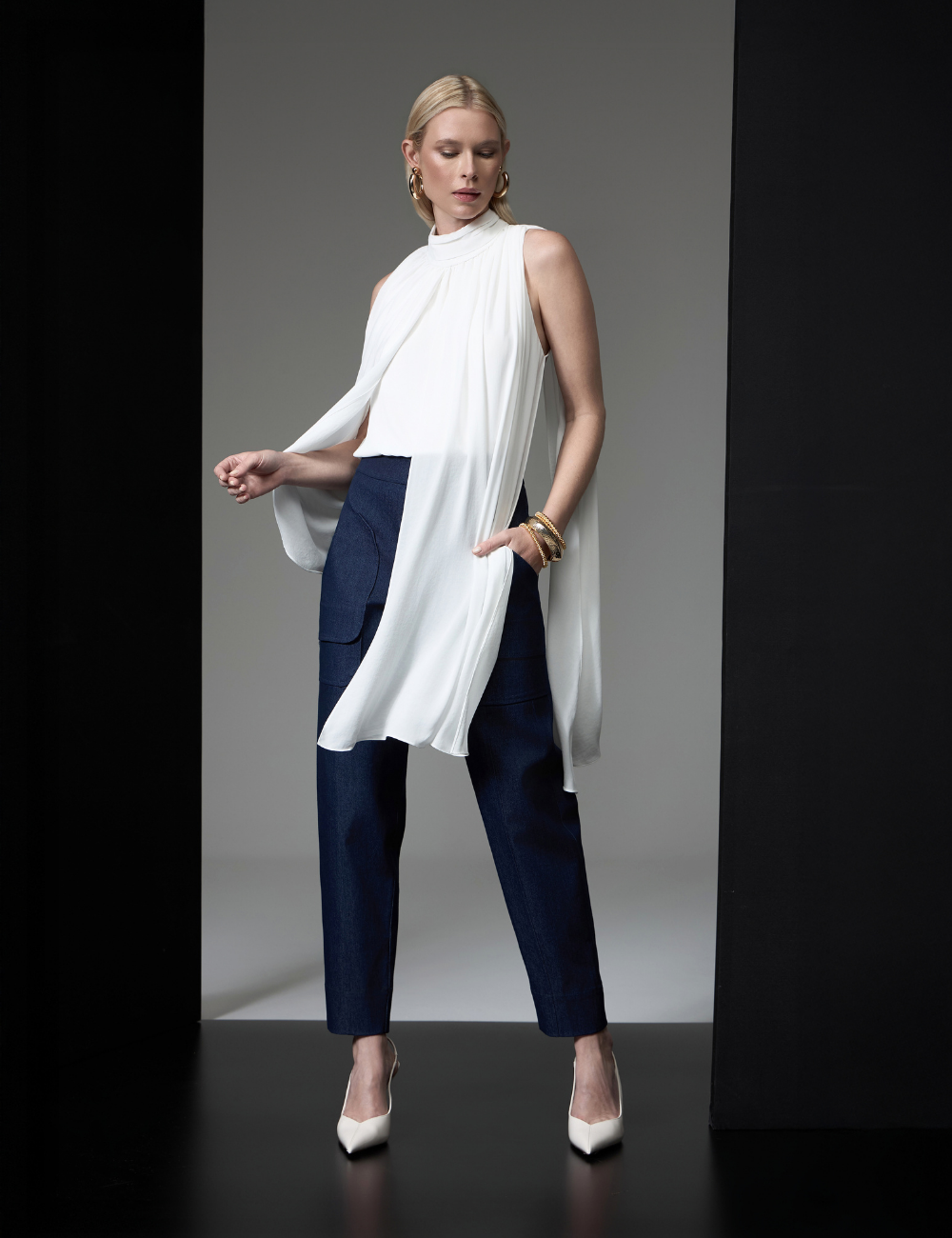 Blusa Alongada Off White