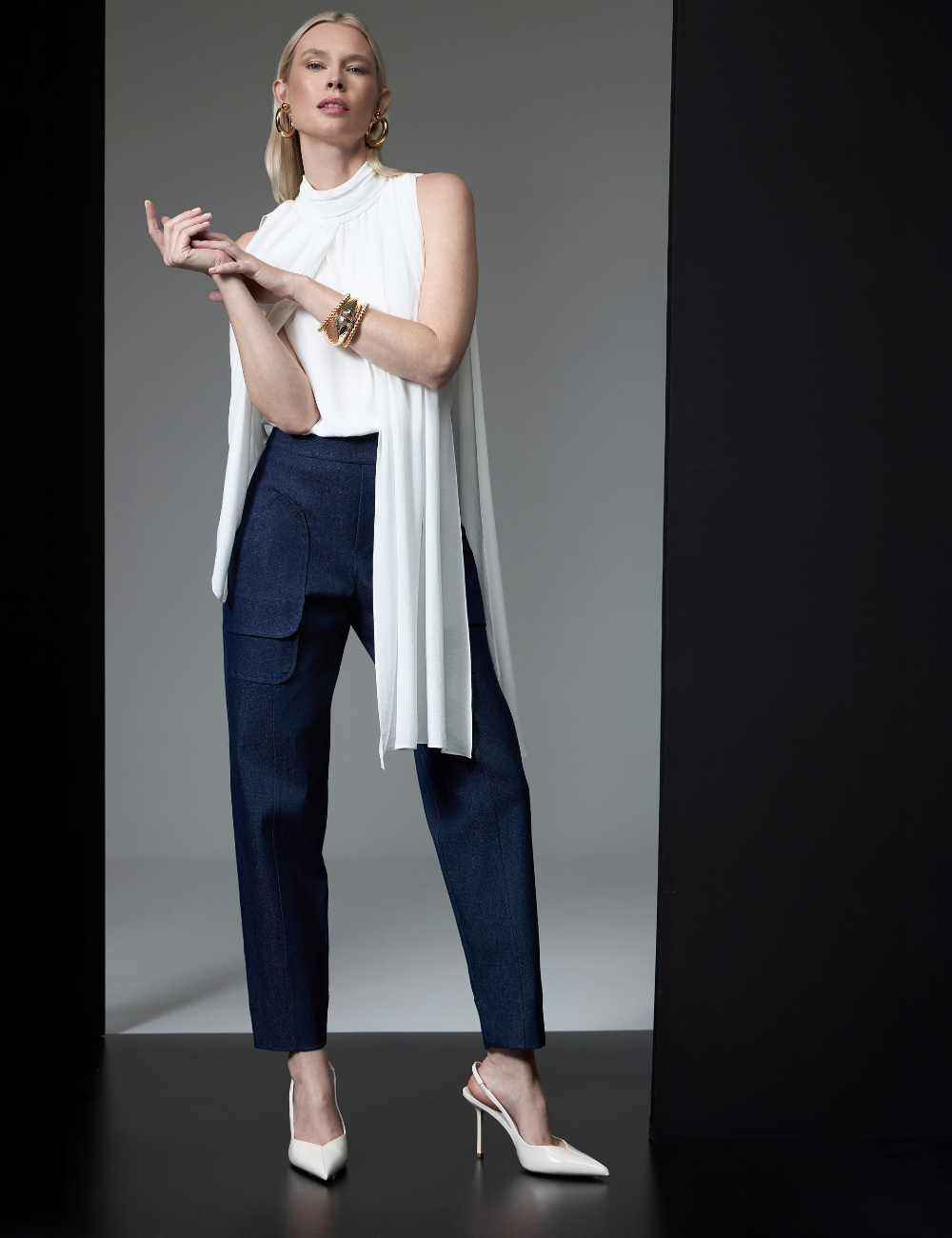 Calça Cenoura Jeans Azul