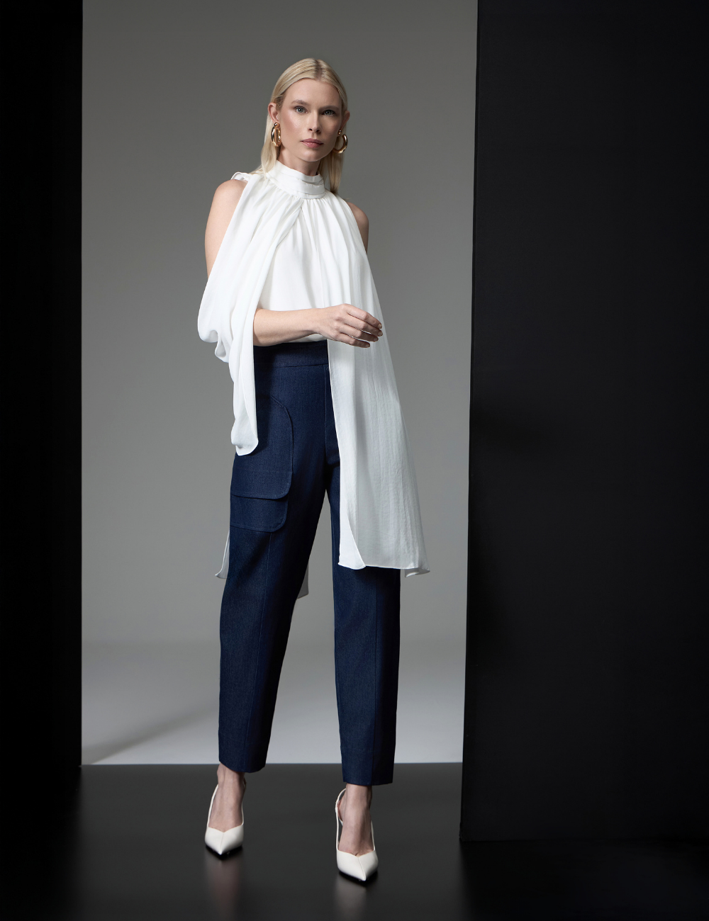 Calça Cenoura Jeans Azul