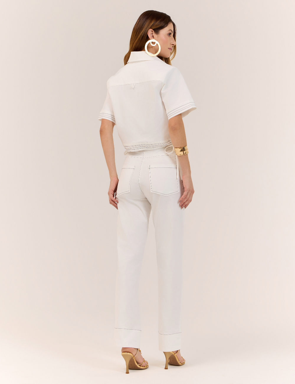 Casaquinho Off White Pespontado