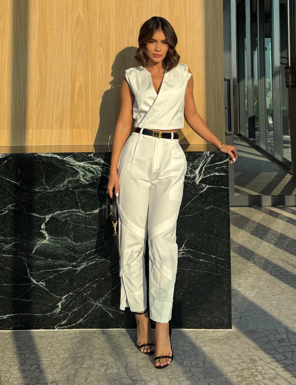 Conjunto Off White com Recortes