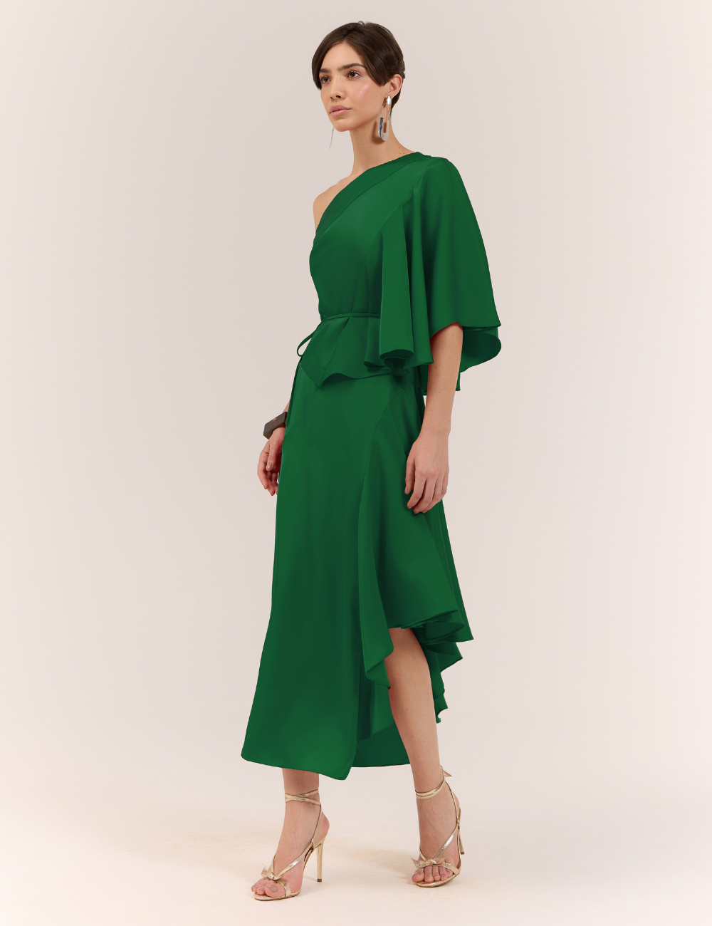 Conjunto Verde Assimétrico em Cetim