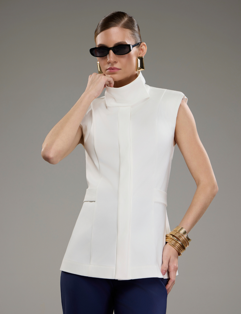 Colete Alongado Off White