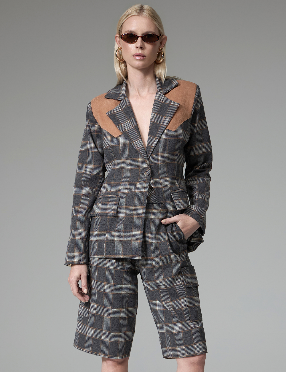 Blazer Xadrez com Recortes