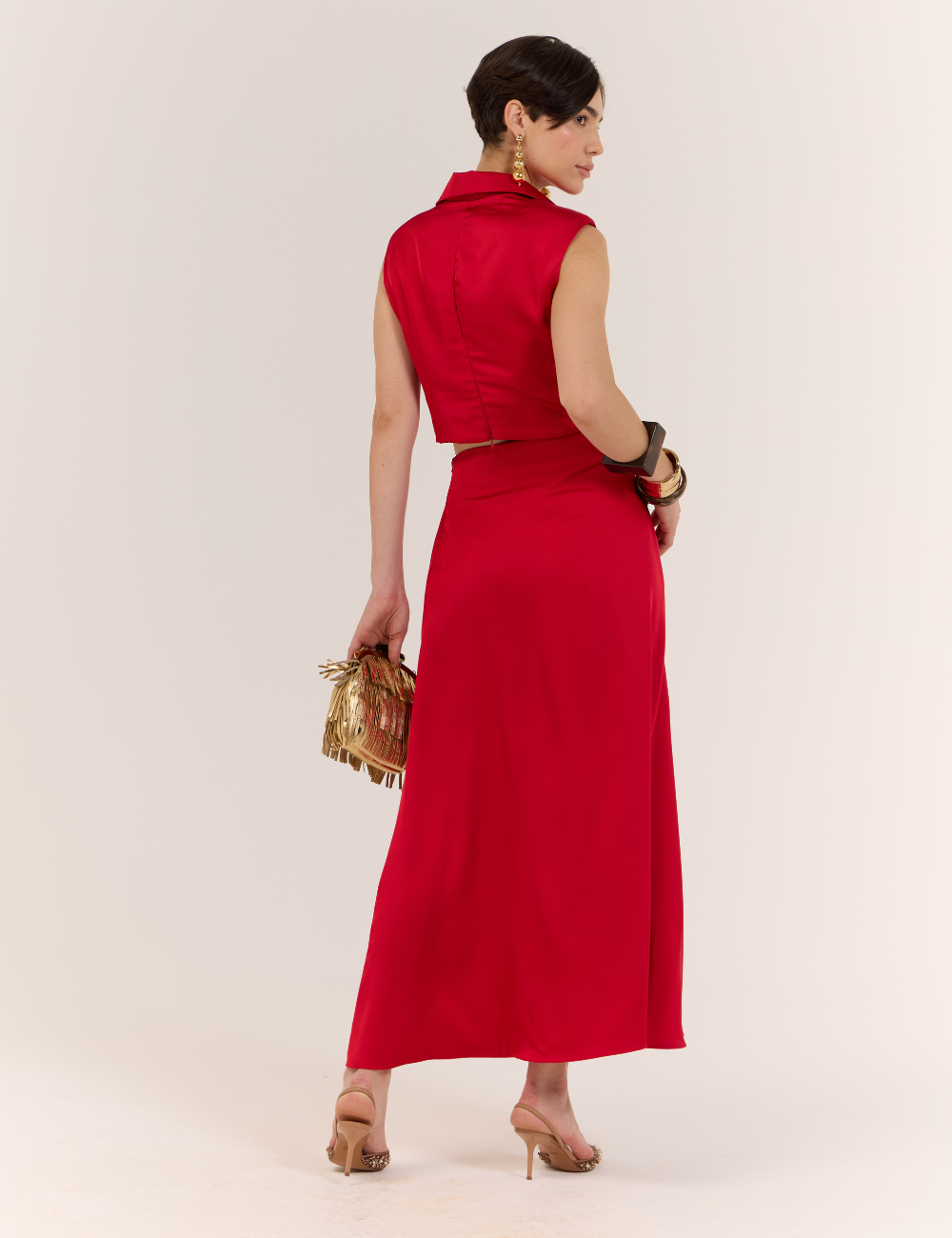 Conjunto Vermelho em Cetim