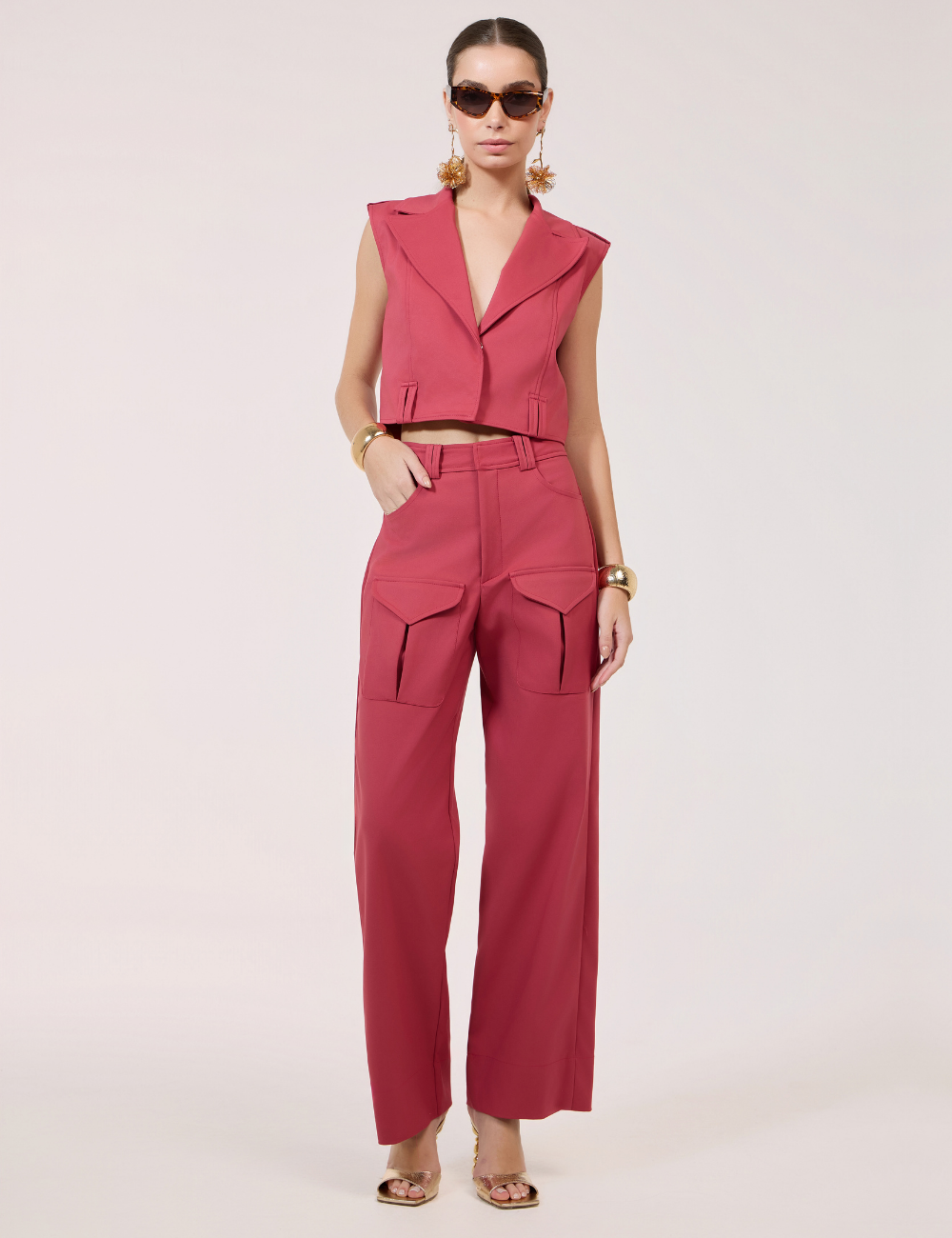 Colete Rosa com Passantes