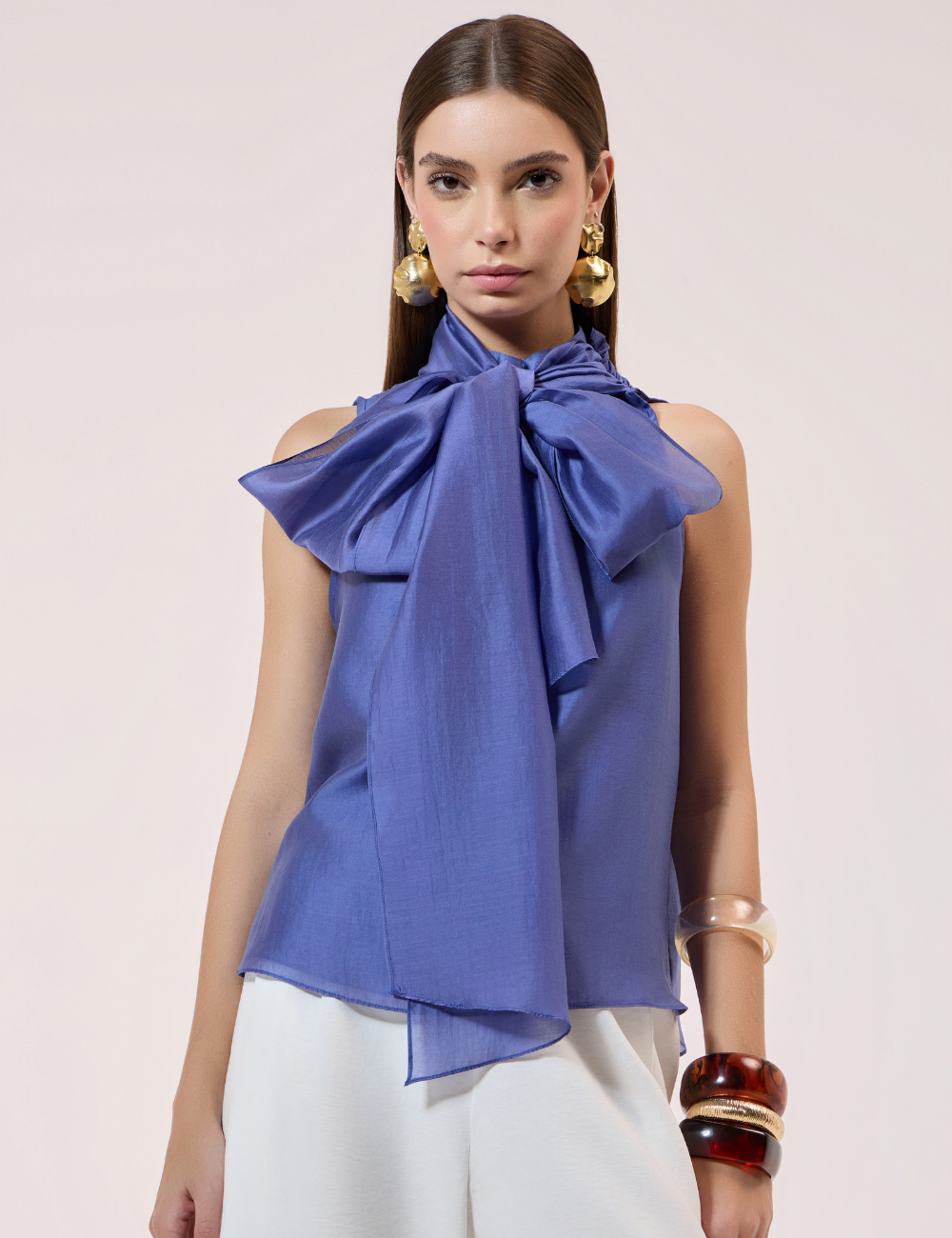 Blusa Azul com Amarração
