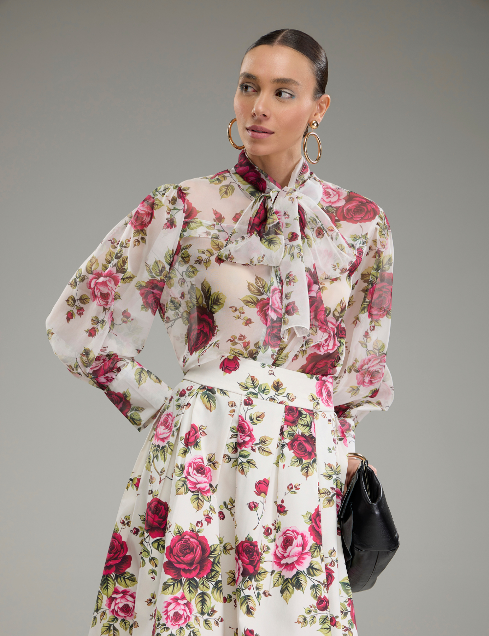 Camisa Off White Rosas
