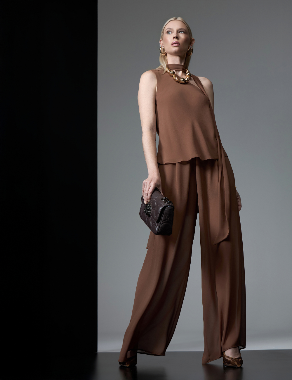 Calça Pantalona Marrom