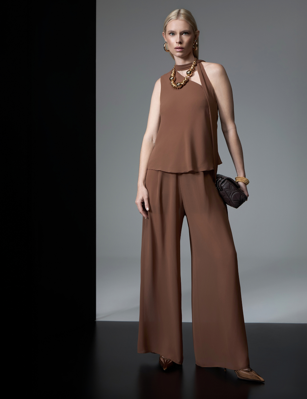 Calça Pantalona Marrom