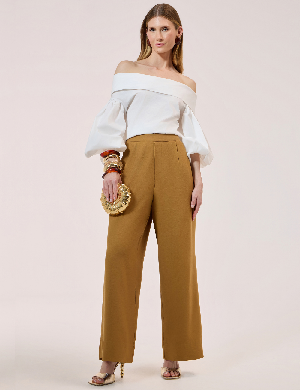 Calça Reta Marrom
