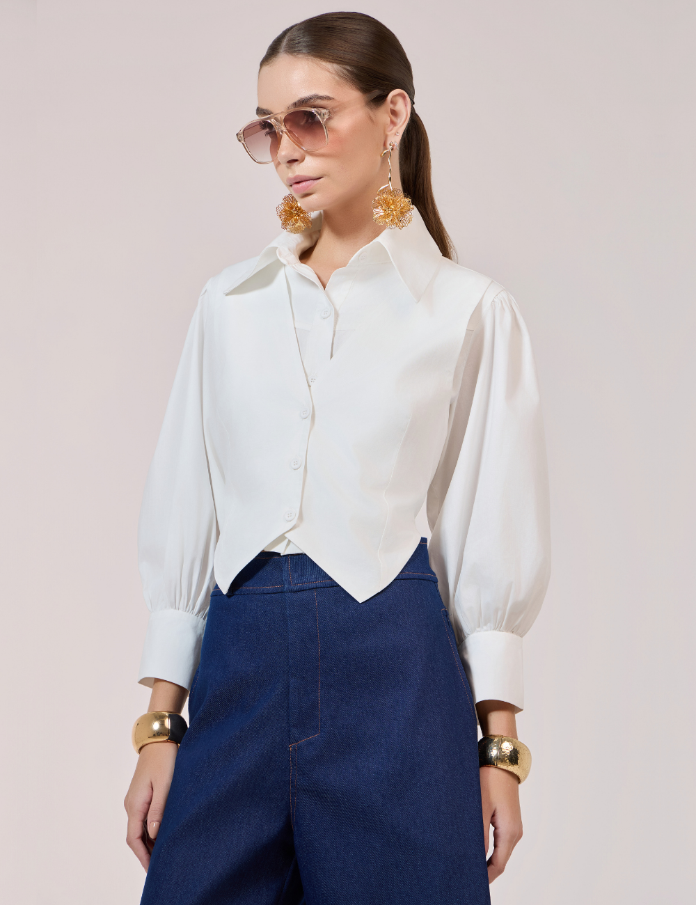 Camisa Off White com Colete