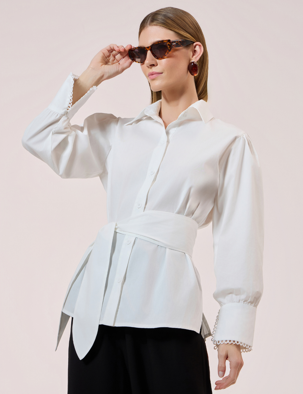 Camisa Off White com Faixa