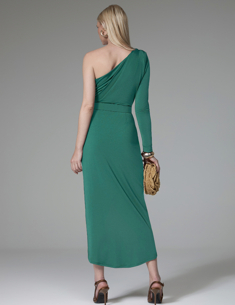 Vestido Verde Midi em Jersey